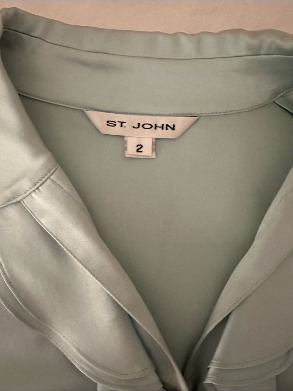 St. John silk blouse in light blue - Picture 5 of 11
